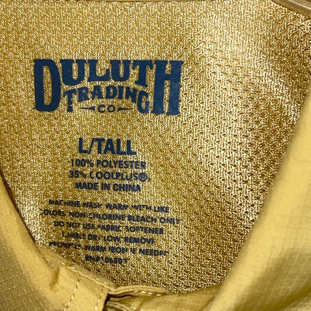 Duluth Trading Co men’s yellow long sleeve shirt. Size large. GUC - Picture 7 of 8